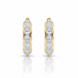 Silver Düz Sıra Taşlı Küpe - 2