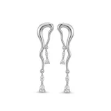 Silver Dalgalı Sallantılı Damla Küpe - 2