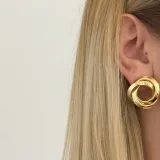 Gold Oval İnce Küpe - 1