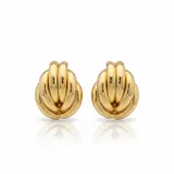 Gold Oval Top Küpe - 2