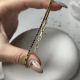 Renkli Taşlı Su Yolu 14K Altın Kaplama Bileklik - 2