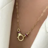 Fuşya Renk Atsy Kolye - 1