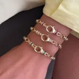 Halka Detaylı 14K Altın Kaplama Bileklik - 2