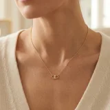 Tasarım Minimal Kolye Oval Kesim - 1