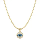 Göz Detaylı Taşlı Gold Kolye - 2