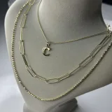 14K Altın Kaplama Harf Kolye - 2