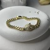 Pars Figürlü 14K Altın Kaplama Bileklik - 2