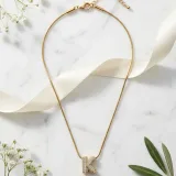 Çelik gold harf kolye - 2