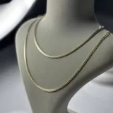 İnce İtalyan Ezme 14K Altın Kaplama Kolye - 2