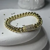 Kalın Gurmet 14K Altın Kaplama Bileklik - 3