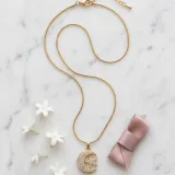 Ay yıldız kolye gold taşlı çelik - 2