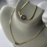 Gold Tek Taşlı Serenay Çelik Set - 1