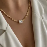 Baget Taş Detaylı Kolye - 1