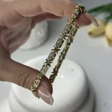 Taşlı Yıldız Detaylı 14K Altın Kaplama Bileklik - 1