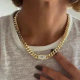Kuyum model 14 k altın kaplama gurmet kolye - 1