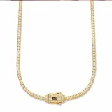 Tek Sıra Full Taşlı Gold Kuyum Model Gurmet Kolye - 2