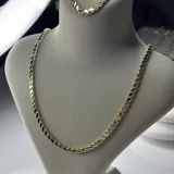 Uzun İçi Dolu Arpa 14K Altın Kaplama Kolye - 2