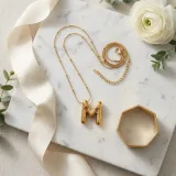 çelik gold harf baloncuk kolye - 2