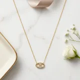 Tasarım Minimal Kolye Oval Kesim - 2