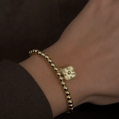 Yonca 14K Altın Kaplama Bileklik