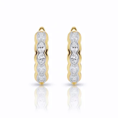 Silver Düz Sıra Taşlı Küpe - ikinci görsel