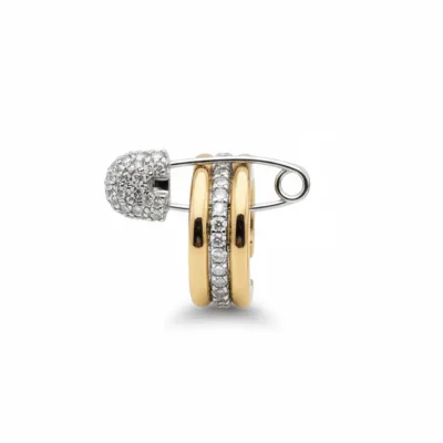 Gold Silver Uçak Figürlü Aircraft Küpe - ikinci görsel