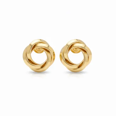 Gold Oval İnce Küpe - ikinci görsel