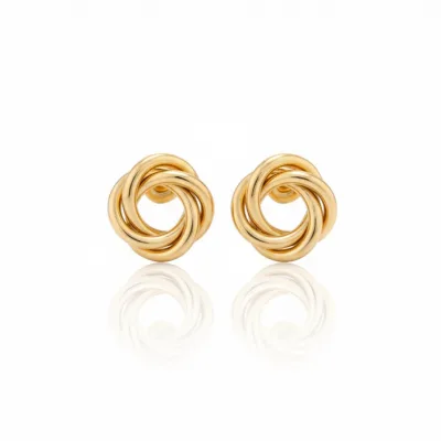 Gold Oval Burgu Küpe - ikinci görsel