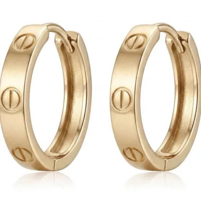 Gold Vida Detaylı Halka Küpe - ikinci görsel