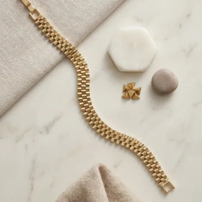 Unisex Kordon 14K Altın Kaplama Bileklik - ikinci görsel