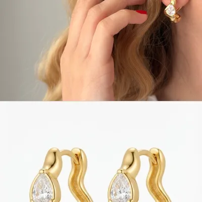 tasarım gold damla küpe