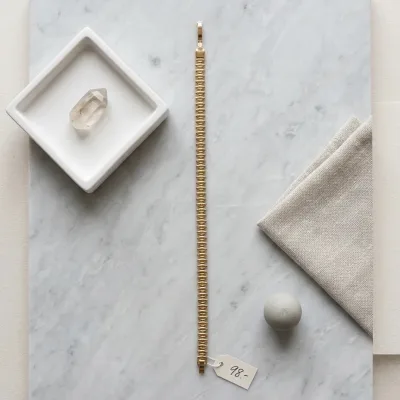 Oval Kesim Kuyum Model 14K Altın Kaplama Bileklik - ikinci görsel