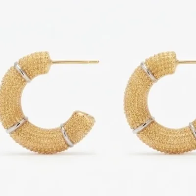 Gold Tırtıklı Küpe - ikinci görsel