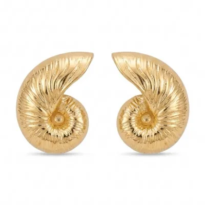 Gold Spiral Kabuk Küpe - ikinci görsel