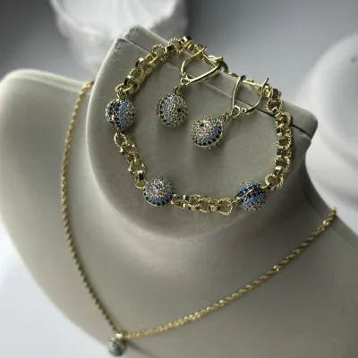 14 k Altın Kaplama Sosyete Gözü Full Set