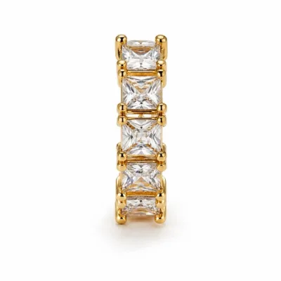 Gold Kare Taşlı Ear Cuff - ikinci görsel