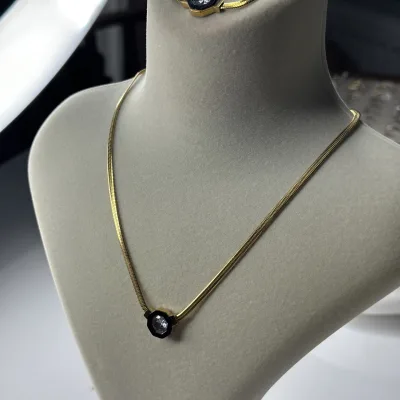 Gold Tek Taşlı Serenay Çelik Set - ikinci görsel