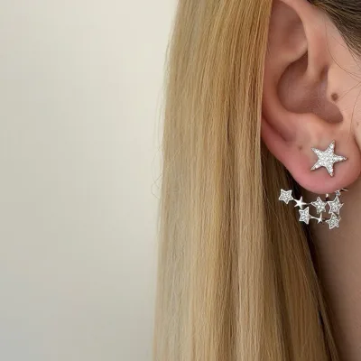 Silver Taşlı Yıldız Küpe