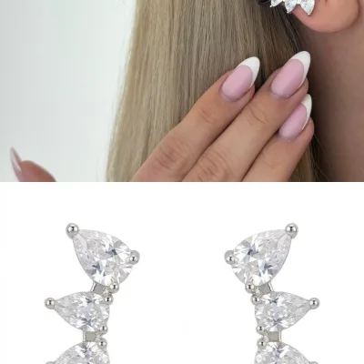 BeşTaşlı Silver Küpe