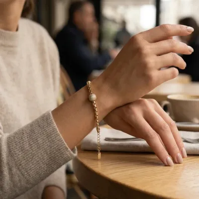 Tekli top taş detaylı bileklik