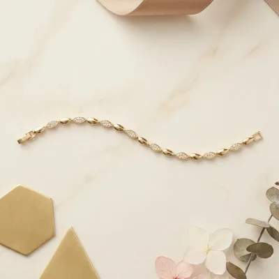 Gold Taşlı Damla Bileklik - ikinci görsel