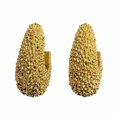 Gold Kabartmalı Küpe - ikinci görsel