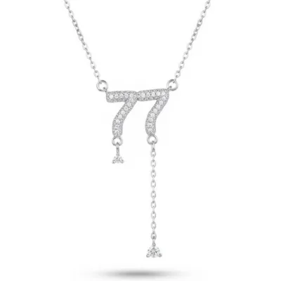 Silver 77 Figürlü Taşlı Kolye - ikinci görsel