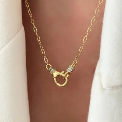 Kuyum Model Tasarım Kilitli Zincir Kolye