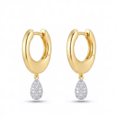 Silver Taşlı Sallantılı Küpe - ikinci görsel