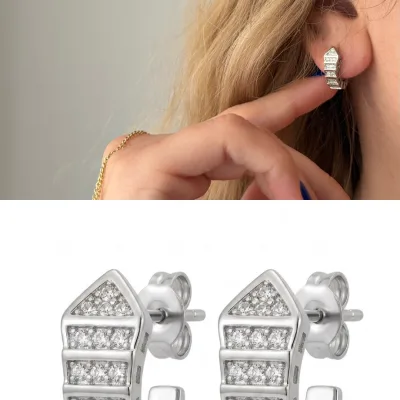 Silver Sıra Taşlı Küpe