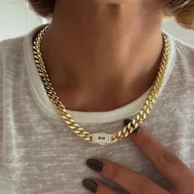 Kuyum model 14 k altın kaplama gurmet kolye