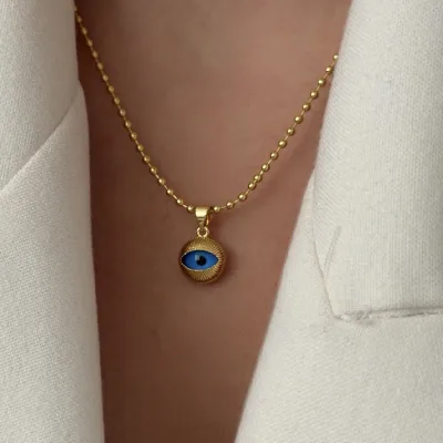 Gold Göz Detaylı Kolye