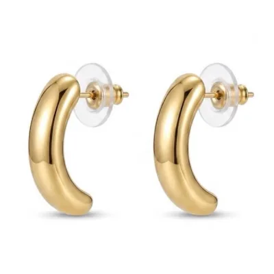 Gold Oval Küpe - ikinci görsel