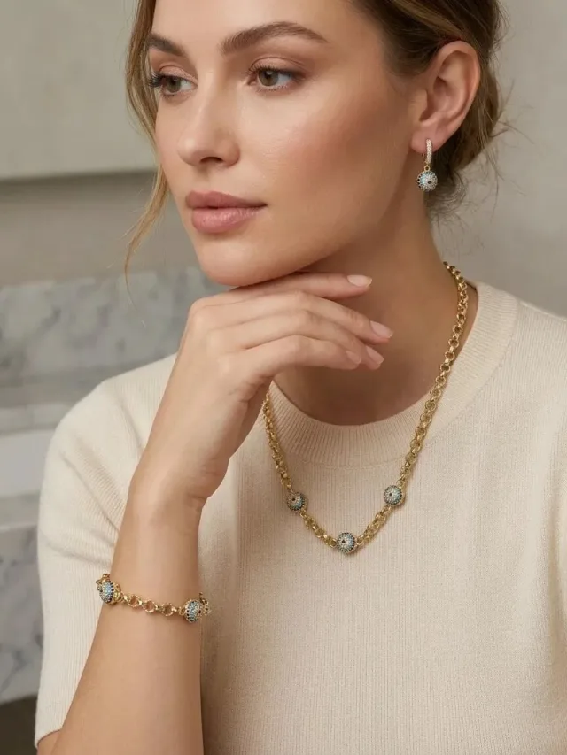 14 k Altın Kaplama Singapur Set Kalın